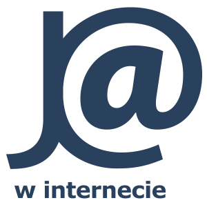 Ciemny napis "J@ w internecie" na białym tle.