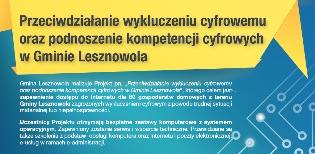 Przeciwdziałanie wykluczeniu cyfrowemu - część plakatu
