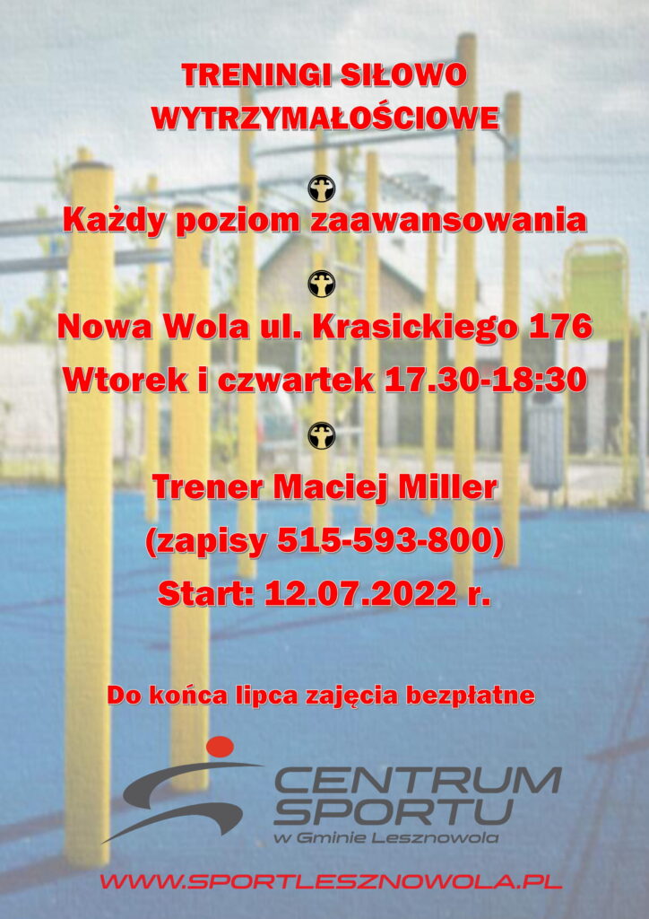 Logo Centrum Sportu znajduje sie po środku na dole.