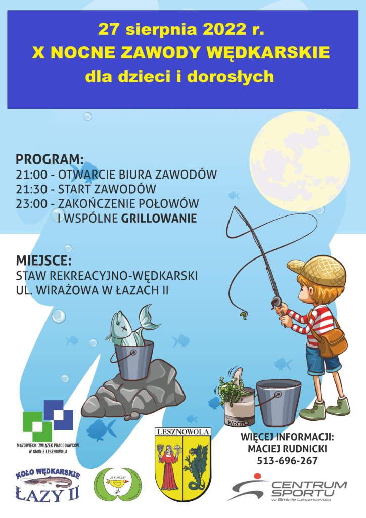 Chłopiec łowi ryby.