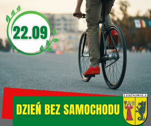 rower na drodze, na dole grafiki napis Dzień bez samochodu