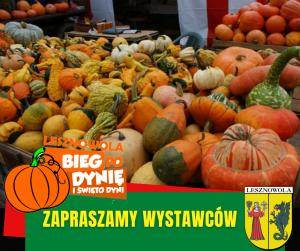dynie i napis Zapraszmy wystawców