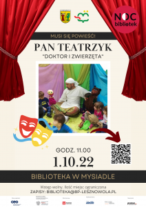 Plakat promujący teatrzyk dla dzieci.