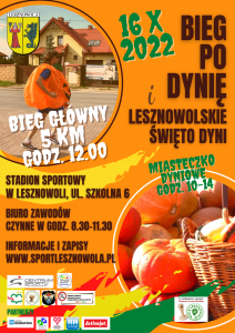 Plakat promujący Bieg po dynię i Lesznowolskie Święto Dyni
