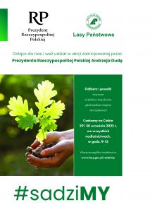 plakat reklamujący akcję #sadziMY