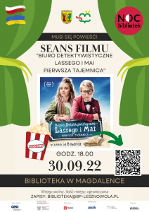 Plakat promujący seans filmowy.