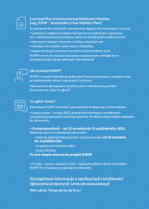 Niebiski plakat z białym tekstem