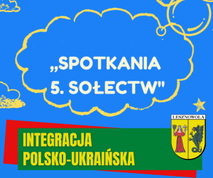 grafika,niebieskie tło z chmurkami, na dole napis Integracja polsko-ukraińska