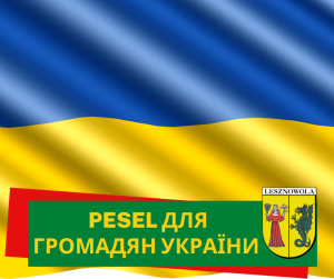 Flaga Ukrainy i napis w dolnej części grafiki PESEL dla obywateli Ukrainy