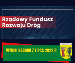 Granatowe tło z białym napisem na czerwonym pasku: Rządowy Fundusz Rozwoju Dróg