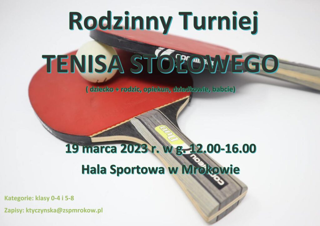 Dwie paletki do Tenisa Stołowego. Pomiędzy nimi leży piłeczka.