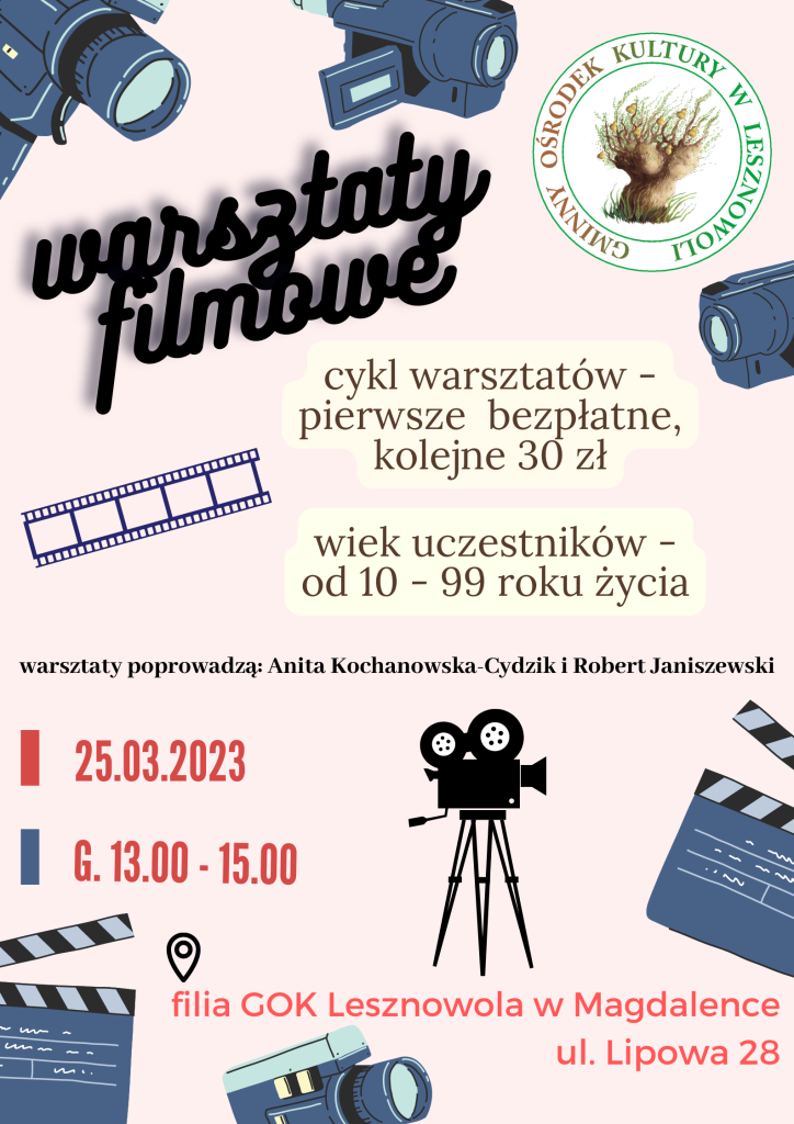 Obrazki kamer i klapsów filmowych.