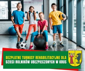 Czwórka dzieci na rehabilitacji. Dwie dziewczynki i dwóch chłopców.