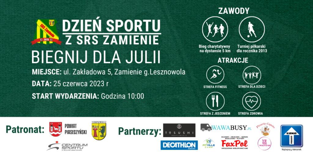 Logo SRS Zamienie w lewym górnym rogu.