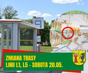 Zdjęcie przystanku i fragment mapy z zaznaczonym w czerwonym kółku fragmentem.