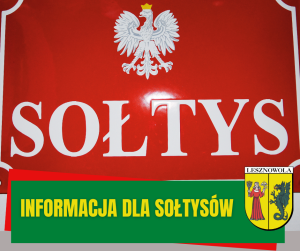 Czerwona tabliczka z białym orłem i napisem SOŁTYS