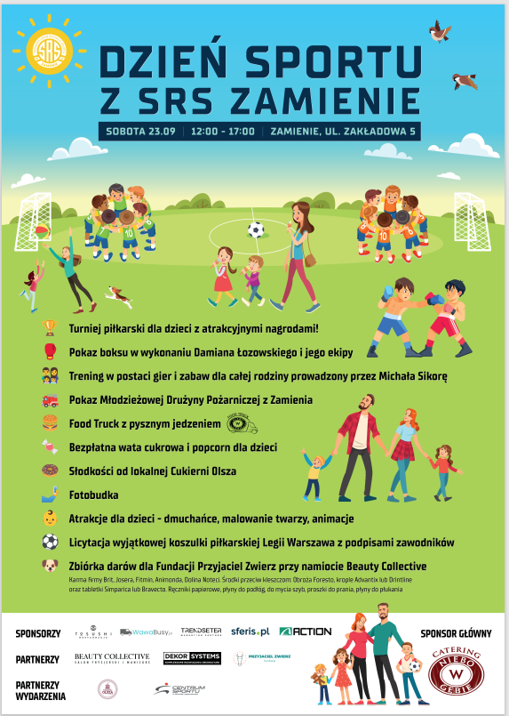 Plakat Dzień Sportu z SRS Zamienie