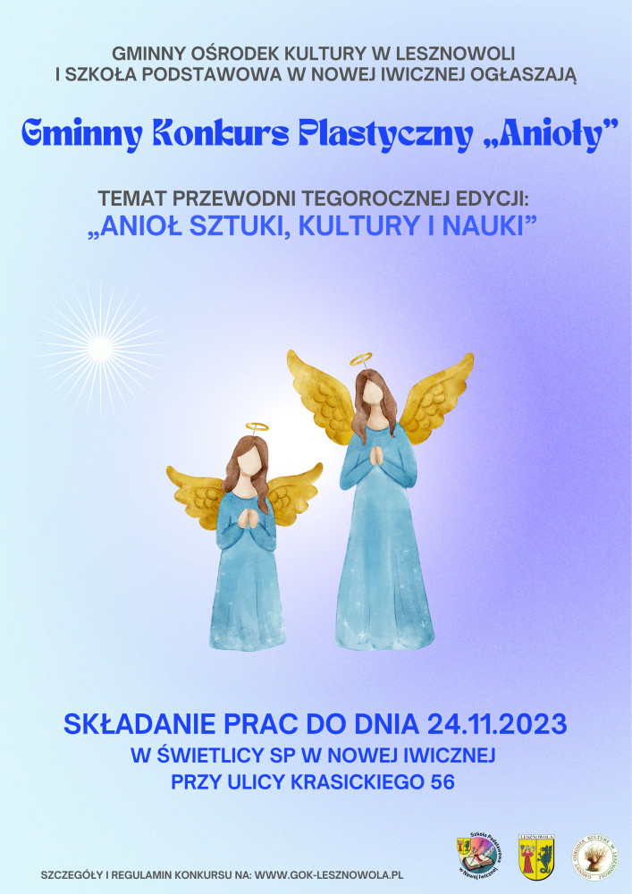 Dwa anioły na niebieskim tle.