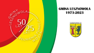 Kolory gminy: czerwony,, żółty, zielony. Logo Jubileuszu gminy, herb gminy