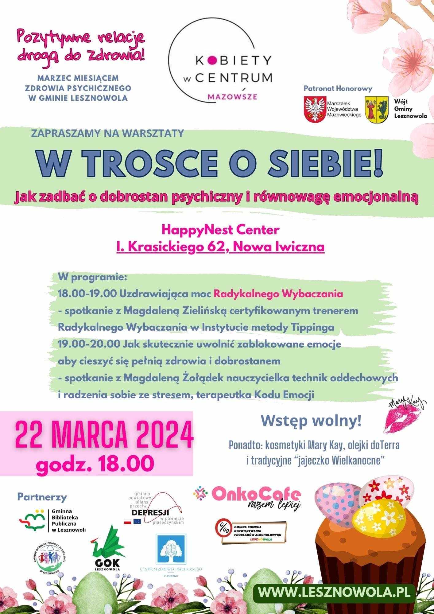 W dolnym prawym rogu znajdują się obrazki pisanek.