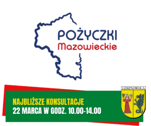 Żółty napis "Najbliższe konsultacje" i biały napis "22 marca w godz. 10.00-14.00" na zielonym pasku.
