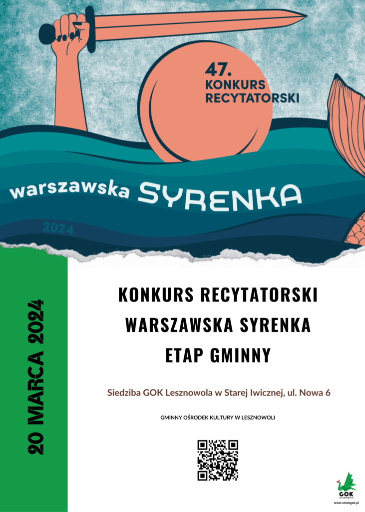 Na obrazku widać obrazek syrenki wśród fal, która trzyma tarcze i miecz.