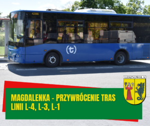 Niebieski bus obsługujący linie L