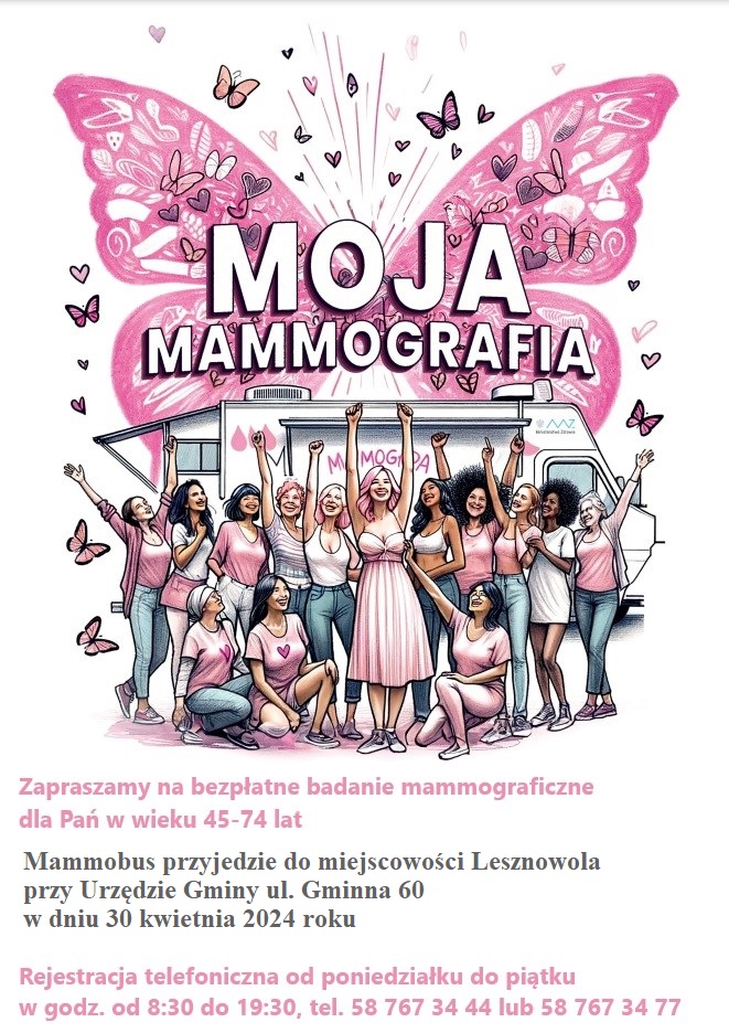 Obrazek przedstawiający wiele kobiet stojących i machających. W tle za nimi znajduje się różowy motyl.