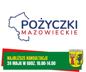 Żółty napis "Najbliższe spotkanie" i biały napis "24 maja w godz. 10.00-14.00 na zielonym pasku.