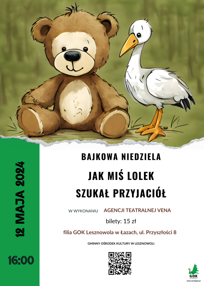 Obrazek misia i bociana.