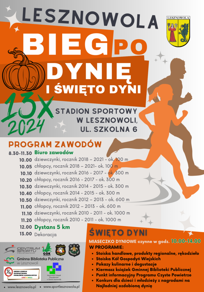 Platak promujący Bieg po Dynię i Święto Dyni