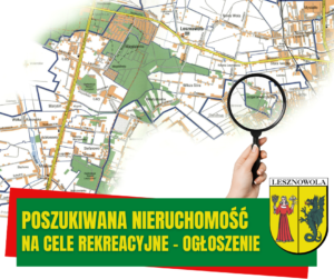 Na grafice fragment mapy i dłoń trzymająca lupę powiększającą na wysokości nazwy Jazgarzewszczyzna
