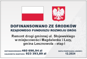 Tablica informująca o dofinansowaniu