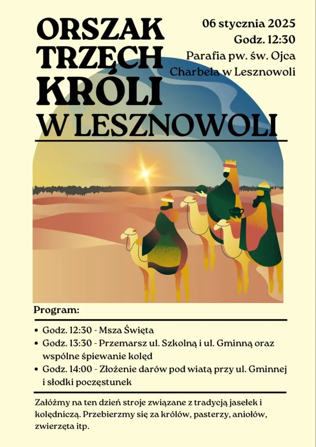 Plakat promujący Orszak Trzech Króli