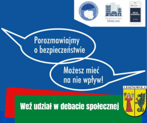 Na obrazku jest informacja o debacie społecznej.