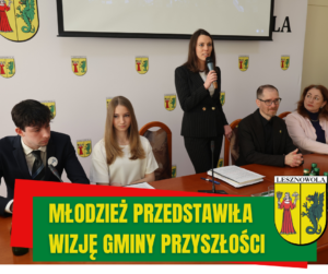 zdjęcie przedstawia panią wójt w towarzystwie młodzieży, swojego zastępcy i radnej