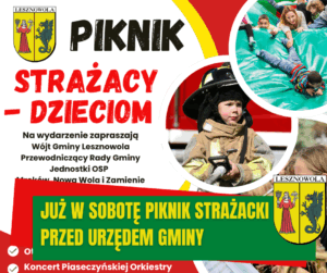 obrazek przedstawia plakat promujący imprezę strażacy dzieciom