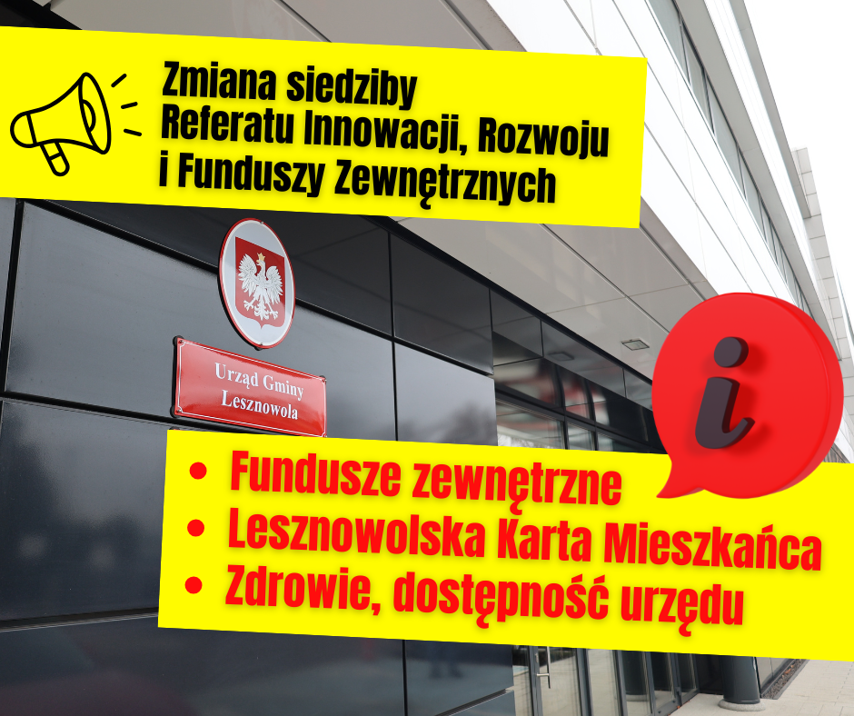 Zmiana siedziby Referatu i punktu wydawania kart mieszkańca