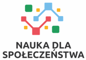 Na białym tle połączone kolorowe kwadraciki i napis nauka dla społeczeństwa