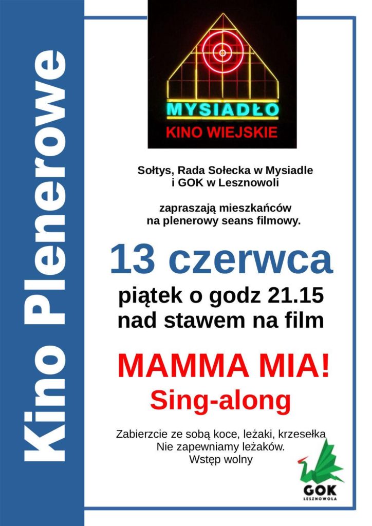 plakat zapowiadający seans filmowy