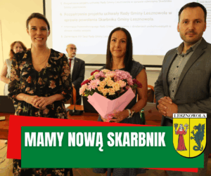 Na zdjęciu wójt Marta Natalia Maciejak, Jolanta Jabłonkowska oraz przewodniczący rady Łukasz Grochala