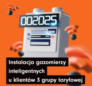 zdjęcie przedstawia szary wodomierz na pomarańczowym tle