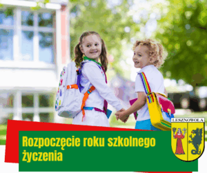 Na obrazku widać dwie uśmiechnięte dziewczynki z plecakami trzymające się ręce