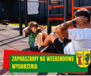 zdjęcie przedstawia ojca z synem na zewnętrznej siłowni