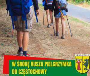 zdjęcie przedstawia idących poboczem pieklgrzymów