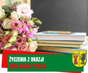 na obrazku są kwiaty i książki a pod spodem napis życzenia z okazji Dnia Nauczyciela