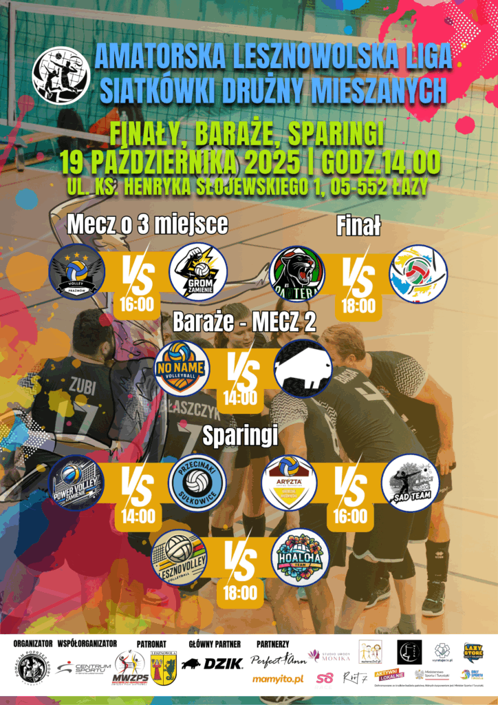 plakat reklamujący ligę siatkówki