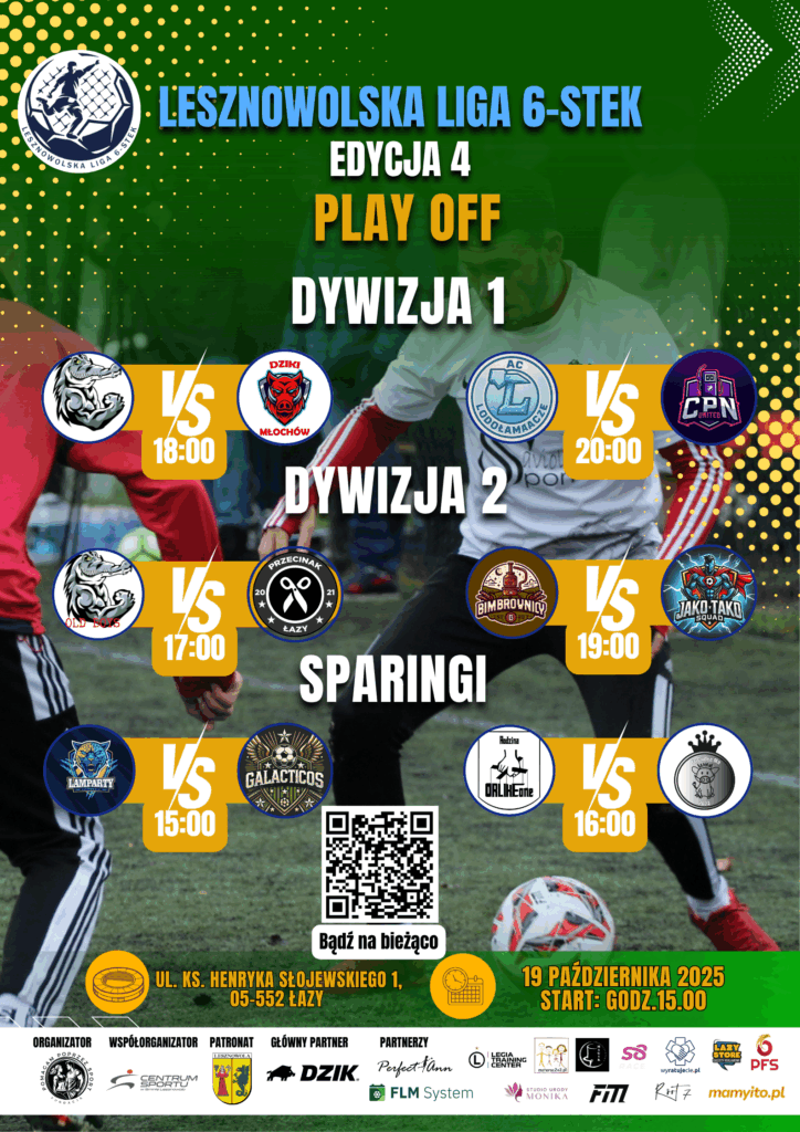 plakat reklamujący rozgrywki piłkarskie w lesznowoli