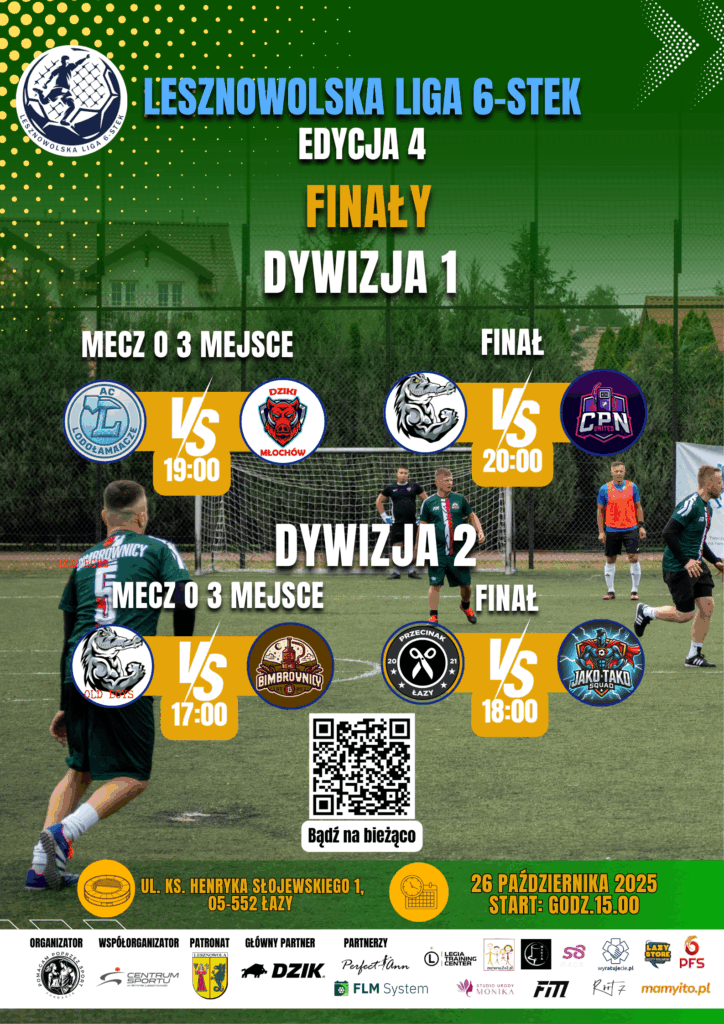 Plakat promujący Lesznowolską ligę 6-stek