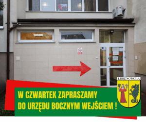 zdjęcie przedstawia boczne wejście do urzędu gminy lesznowola